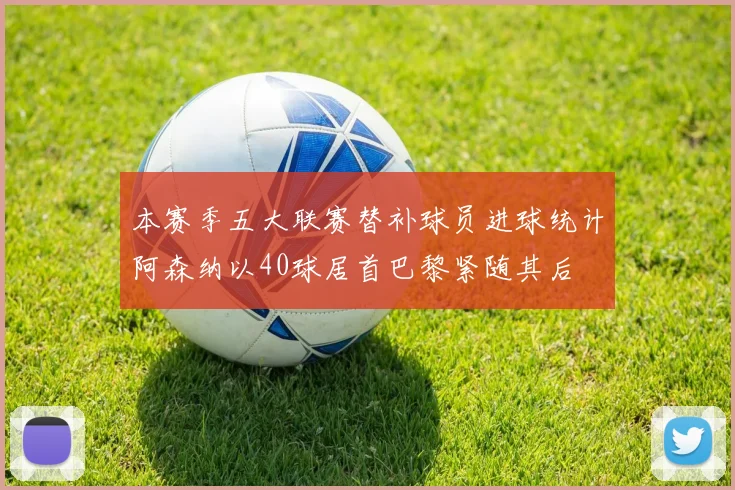本赛季五大联赛替补球员进球统计阿森纳以40球居首巴黎紧随其后